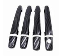 BLNETU Tiradores Exteriores De Coche Embellecedor De Cubierta De Manija De Puerta Exterior De Fibra De Carbono Para Mitsubishi Para Lancer Para EX Evolution X 2008-2017 (Carbon black)