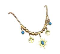 BLNGET Collar vintage de octagrama de árboles de la vida, elegante joyería para mujer, aleación simbólica, accesorio de diseño único inspirado en el collar, As show, Metal