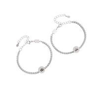 BLNGET Pulseras de acero inoxidable para él y para ella con longitud ajustable para parejas que celebran aniversarios o San Valentín, As show