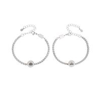 BLNGET Pulseras de acero inoxidable para él y para ella con longitud ajustable para parejas que celebran aniversarios o San Valentín, As show