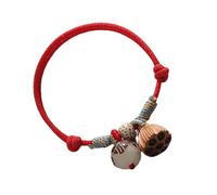 BLNGET Pulseras de cordón portátiles que simbolizan y desean positivos, cuerda ajustable con decoración de cuentas de Cabalá, As show