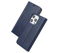 BLNGET Upgrades - Funda tipo cartera con tarjetero, piel sintética, cierre magnético, a prueba de golpes, fundas folios para teléfono 16, color azul marino