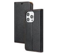 BLNGET Upgrades - Funda tipo cartera con tarjetero, piel sintética, cierre magnético, a prueba de golpes, fundas folios para teléfono 16, color negro