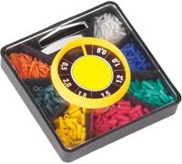 blntackle76 Juego de anillos de boya de goma, caja dispensadora de 7 compartimentos, 0,5 hasta 2,0 mm + pegatinas de Petri Heil!