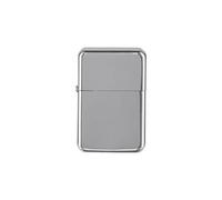 blntackle76 Mechero de bolsillo de gasolina, encendedor de metal, para hombre, para exteriores, camping, idea de regalo, sin relleno, cromo plateado pulido