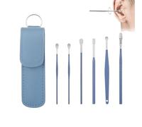 Bloame Ear Cleaner, Bloame Ear Cleaning Tool Kit, Ear Scoop, Earwax Cleaner Tool Set, 6 Pcs Stainless Steel Ears Cleansing Tool Set With Pu Leather Case (A-5)