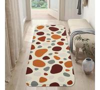 Blob Runner - Alfombra moderna abstracta ovalada, color naranja, antideslizante, rectangular, para cocina, entrada, lavandería, pasillo, decoración de 2 x 5 pies