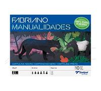 Bloc 10 hojas manualidades cartulina negra fabriano s0400004