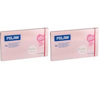 BLOC 90 NOTAS SUPER ADHESIVAS ROSA PASTEL 76x127mm MILAN (Paquete de 2)