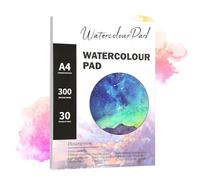 Bloc A4 300g/m² - 30 hojas de papel acuarela, ideal para pinturas y técnicas húmedas, papel para acuarela en bloc de acuarela perfecto para principiantes, estudiantes y artistas.