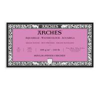 Bloc de 20 hojas de acuarela (pegadas 4 lados), 15 x 30 300 g/m2, grano satinado blanco natural.