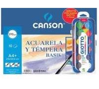 BLOC DE ACUARELA DIN A4+ CON ESPIRAL 370 GR/M + MINI ACUARELA GIOTTO