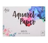 Bloc de acuarelas 24 hojas DIN A4 Premium de papel de acuarela 300 g/m² para acuarela, bloc de dibujo, bloc de dibujo con papel grueso, DIN A4, textura ligera, certificado FSC®