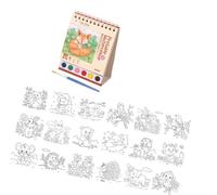 Bloc de dibujo artístico portátil que incluye pintura y pincel, encuadernación de doble bobina, libro de dibujo de acuarela para artistas y niños, pintura para niños