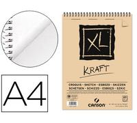 Bloc de dibujo Canson Xl Kraft A4 Kraft Beige Espiral 60F 90g