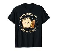 Bloc de Dibujo Divertido Remember to Draw Daily Camiseta
