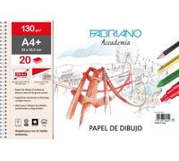 Bloc de dibujo fabriano accademia con espiral liso con recuadro a4+ 13