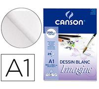 Bloc De Dibujo Multitécnico Imagine Canson A1 Pegado Liso 594X841 cm 25F 200 Gr