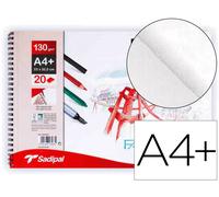 Bloc de Dibujo Sadipal Din A4+ Espiral 20 Hojas 130G/M2 Plano Microperforado - FABRIANO