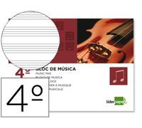 Bloc musica liderpapel pentagrama 5mm cuarto 20 hojas 100g/m2 grapado - BM08