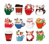 Bloc de notas - 12 piezas de vacaciones, temática de de Santa Claus | Colección de revistas de pegatinas de temporada, divertido juego de papelería Memo Pad para niños, adultos, plan de