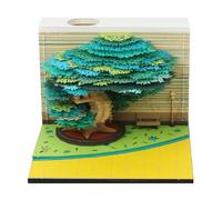 Bloc de Notas 3D - Árbol 2026 Calendario De Escritorio Bloc De Notas Arrancable - Escultura de Papel Decoración Hogar para Familia Estudiantes Profesores - Dormitorio Oficina Universidad Navidad Año N