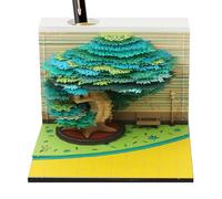 Bloc de Notas 3D - Árbol 2026 Calendario De Escritorio Bloc De Notas Arrancable - Escultura de Papel Decoración Hogar para Familia Estudiantes Profesores | Para Profesor Familia Oficina Navidad Año Nu