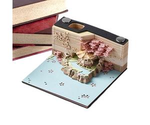 Bloc de notas 3D, arte de escultura de papel | Agenda clásica multifunción para organización, hogar, oficina, escuela, regalo de Navidad Pascua