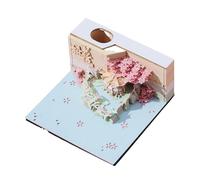 Bloc de notas 3D, bloc de notas 3D, arte de bloc de notas 3D, 125 hojas de papel tallado con soporte para bolígrafos, bloc de notas de arte rasgado, notas creativas no adhesivas, bloc de notas de