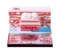 Bloc de notas 3D, bloc de notas 3D, notas adhesivas artísticas, escultura de papel de gato 3D, bloc de notas artístico con caja acrílica, notas no adhesivas de lágrimas a mano, regalo creativo de