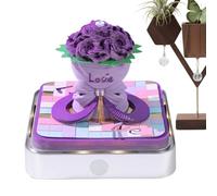 Bloc de notas 3D, calendario 2026 | Bloc de notas 3D en forma de rosa, bloc de notas con iluminación LED, funda acrílica para planificación, grabación, seguimiento de hábitos, marcapáginas