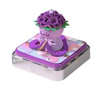 Bloc de notas 3D, calendario 2026, bloc de notas 3D en forma de rosa | Bloc de notas tallado con iluminación LED y funda acrílica para planificador de registros, marcador de hábitos