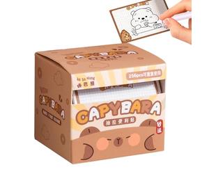 Bloc de notas adhesivas Capybara | Lindo bloc de notas Artisan, papel de escritura suave | Para notas rápidas, tareas, organización y oficina