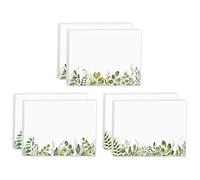 Bloc de notas adhesivas de acuarela verde silvestre / 4 x 3 pulgadas notas adhesivas botánicas / juego de 6 blocs / 50 hojas por bloc / tres diseños únicos/ fabricado en los Estados Unidos