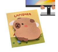 Bloc de notas adhesivas de dibujos animados Capybara | Notas adhesivas creativas de Capibara | Bloc de notas vívidas y creativas | Bloc de notas borrables brillantes para el hogar, oficinas, estudio,