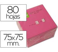 Bloc de notas adhesivas fluorescentes rosas Q-Connect. 75 X 75 mm