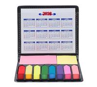 Bloc de notas adhesivas, juego de notas adhesivas de colores, de embalaje de piel sintética, cuaderno de banderas, notas adhesivas con calendario para cumpleaños y vacaciones