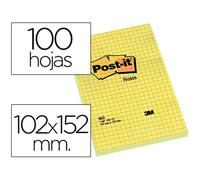 Bloc De Notas Adhesivas Quita Y Pon Post-It 102X152 Mm Cuadriculado 662