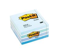 Post-It 2028B Notas adhesivas en cubo, Color Pastel Blue, 76 x 76 mm Verde/Fucsi
