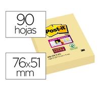 Bloc De Notas Adhesivas Quita Y Pon Post-It Super Sticky 51X78 Mm Con 90 Hojas 565 Amarillo Canario