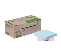 Bloc de notas adhesivas quita y pon q-connect 76x76 mm 100% papel reciclado colores pasteles en caja de carton - KF17324