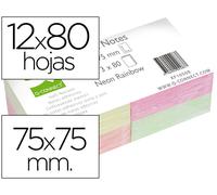 Bloc de notas adhesivas surtidas Q-Connect 75 X 75 mm