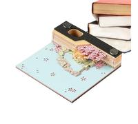 Bloc de notas adhesivo, bloc de notas adhesivo Art - Bloc de notas con esculturas de papel - Con caja de visualización Calendario estético Bloc de notas Obras Ornamento para estudiantes