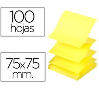 Bloc de Notas Adhesivo Q-Connect 75X75 mm Amarillo Neón Zig-Zag