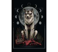 BLOC DE NOTAS ANIMALES LUNARES LOBO: Cuaderno de notas,160 páginas pautadas, Medidas 15.24 x 22.86 cm (6"x 9")