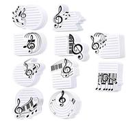 Bloc de notas autoadhesivo, Bloc de notas autoadhesivo, notas extraíbles, forma de nota Musical, juego de libretas Memo, 10 Uds