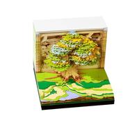 Bloc de notas calendario 3D 2026 - Bloc de notas arte tallado papel 3D con hojas arrancables | Notas Time Piece arrancable con forma de casa en el árbol para Acción de Gracias Navidad Housewarming Uff