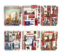 Bloc de notas con 6 recuerdos de Londres, diseño británico de Reino Unido, famoso de Londres