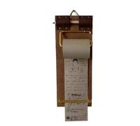 Bloc de notas con clip vintage - Dispensador de papel para apuntes en rollo | Rolļo montable en pared para hojas de mensajes | Block de notas retro colgable de madera con rollo de papel reemplazable,