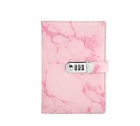 Bloc de notas con contraseña, 1 Bloc de notas con bloqueo secreto A5, Bloc de notas con contraseña, Diario encuadernado, Cuaderno con contraseña, Organizador de agenda con portalápices, color rosa